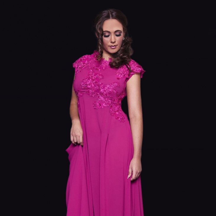 pink party wear gown