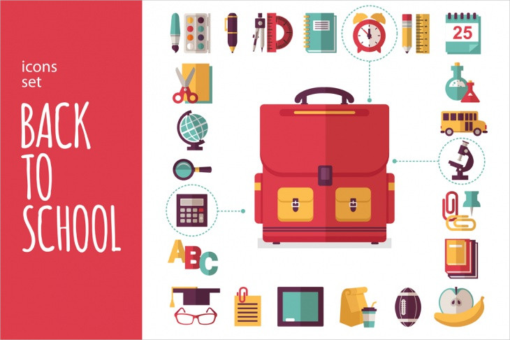 back to school icons set4