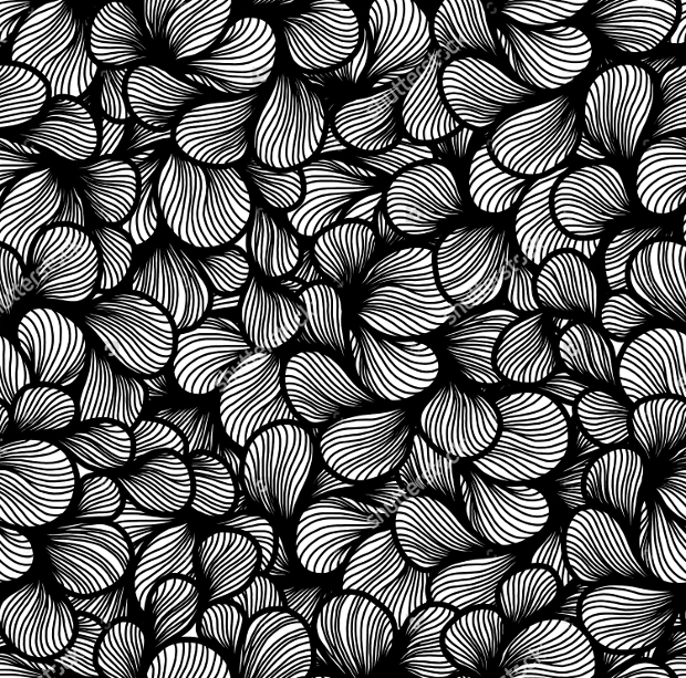 monochrome foilage petal pattern