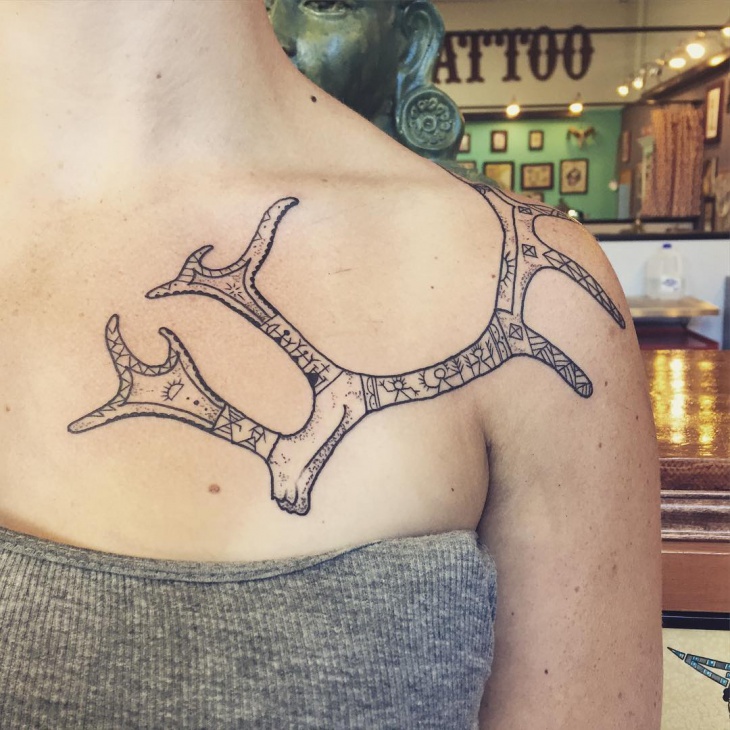 deer tattoo design on chest