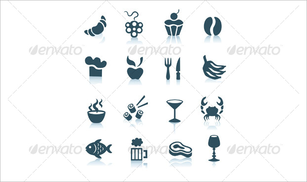minimalist gray food icons