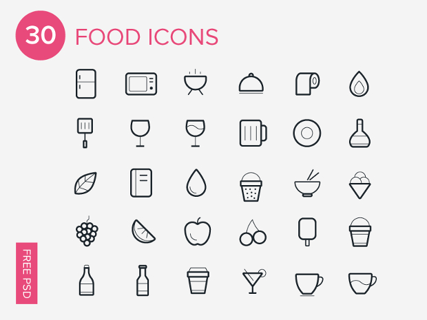 free food icon set