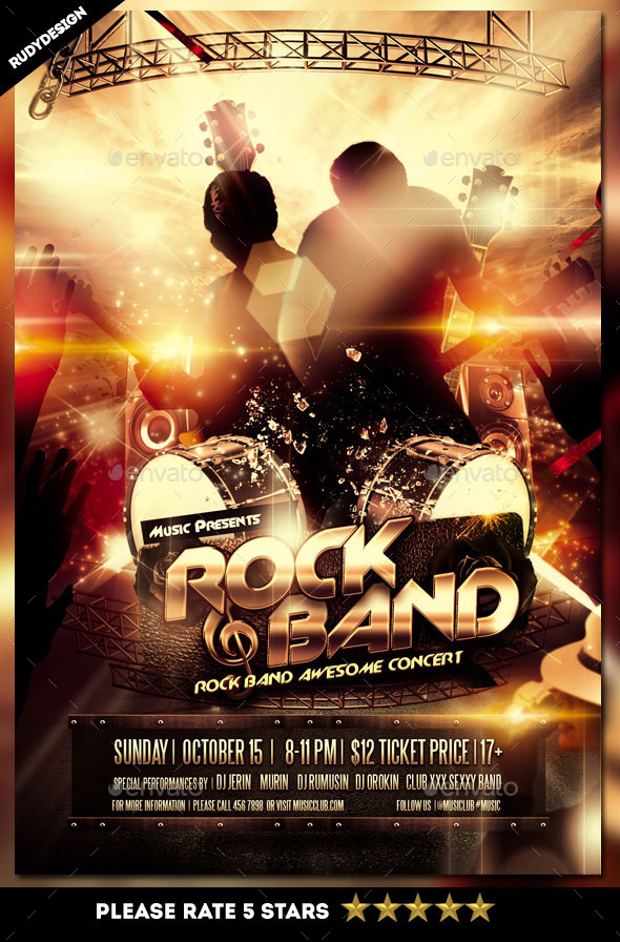 Rock Band Concert Music Band Flyer