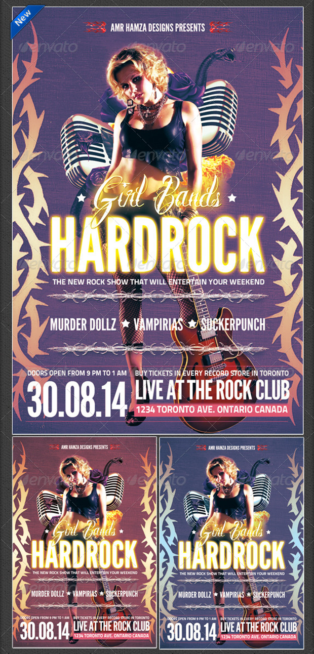 Girl Bands Hardrock Flyer