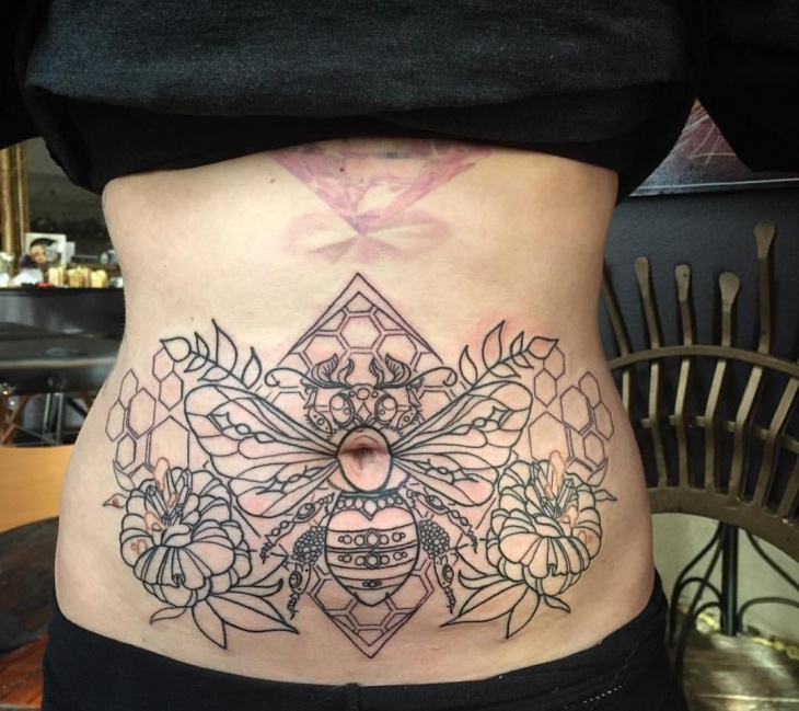 fabulous belly tattoo idea