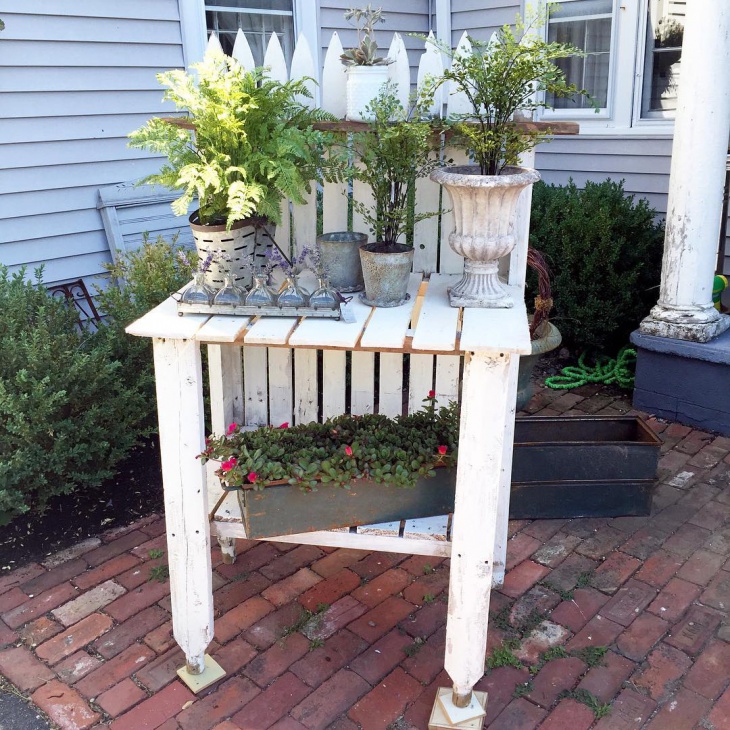rustic old potting table
