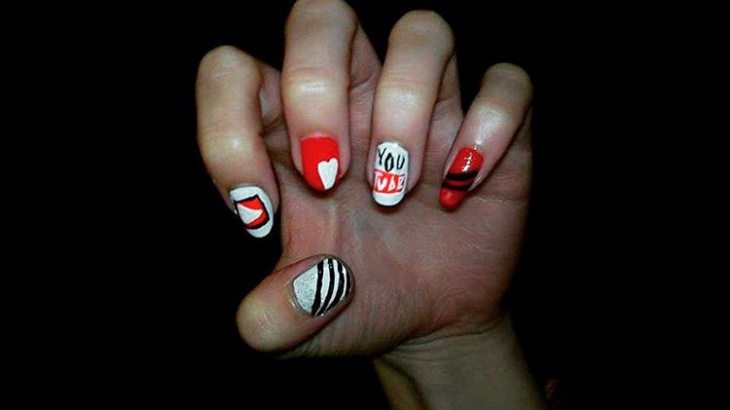 red youtube nail design