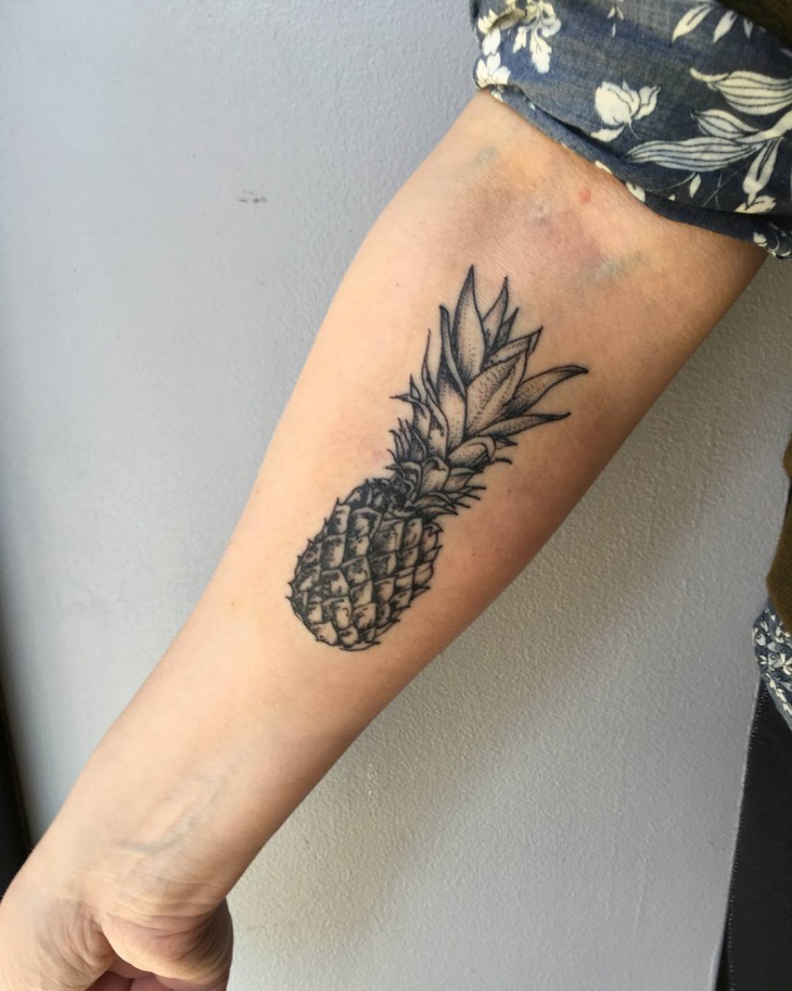 haif sleeve fruit tattoo design 