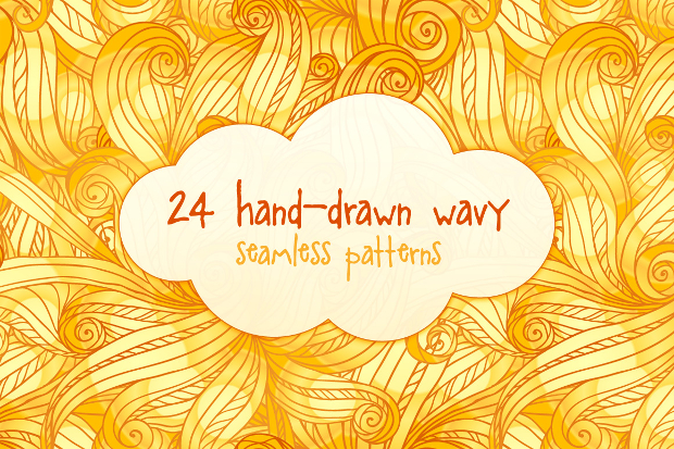 hand drawn seamless wavy pattern
