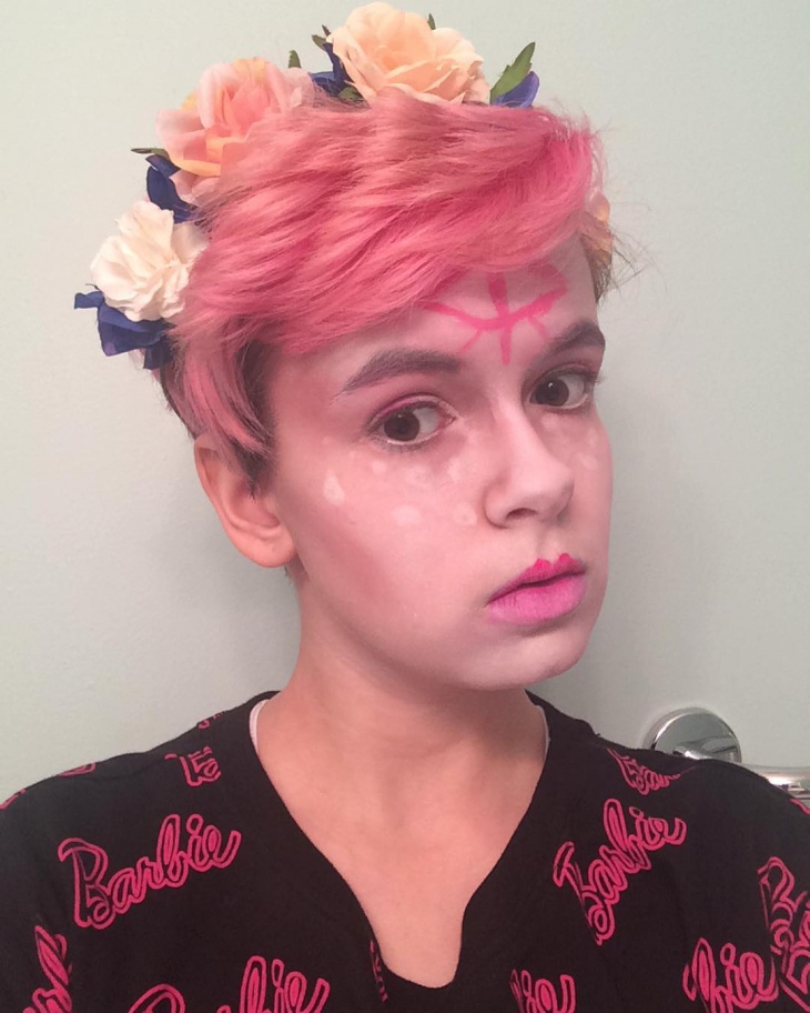 funny pink pastel makeup