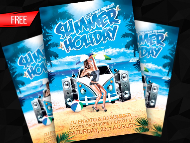 Blue Holiday Party Flyer Design