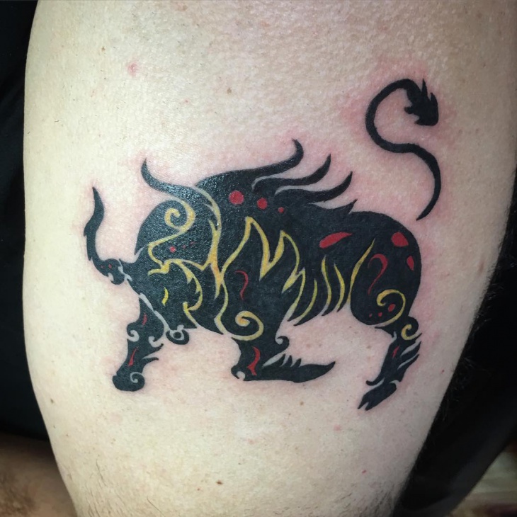running bull tattoo idea