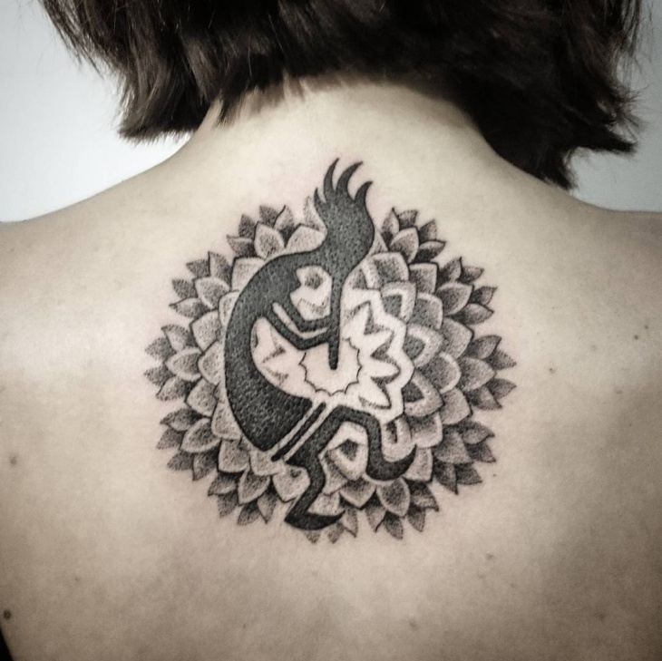 decorative kokopelli tattoo design