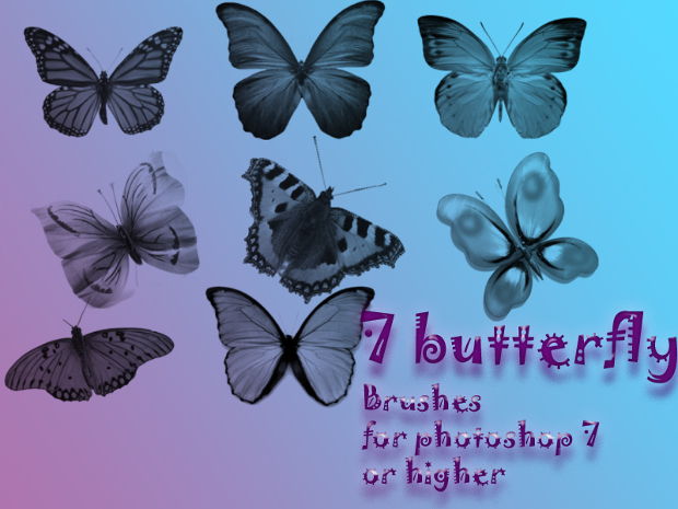 butterfly clusters photoshop brushes