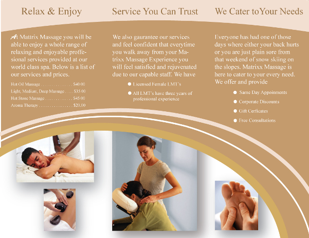 Massage Therapy Spa Brochure