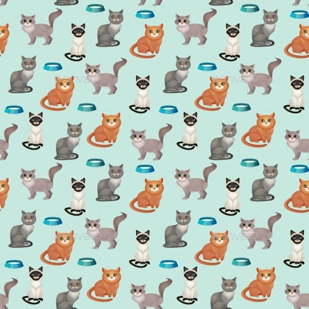 seamless cats pattern