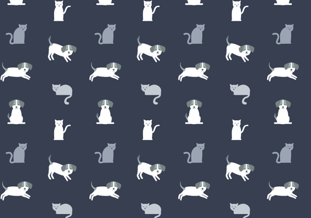 cat and dog pattern vector
