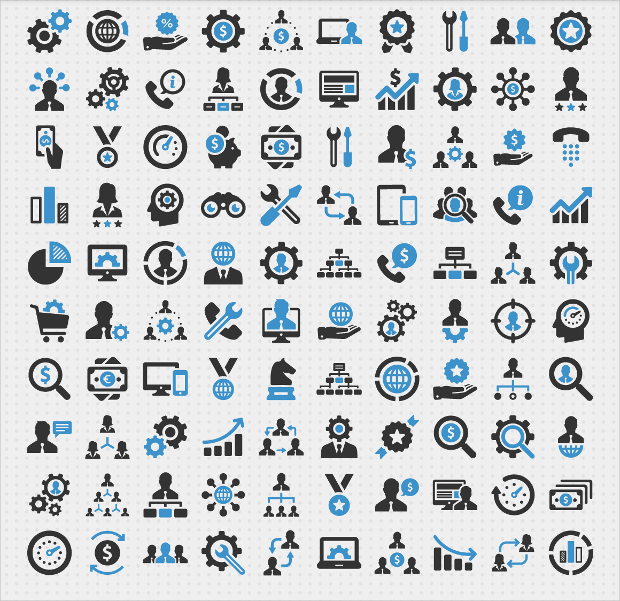 100 business icons