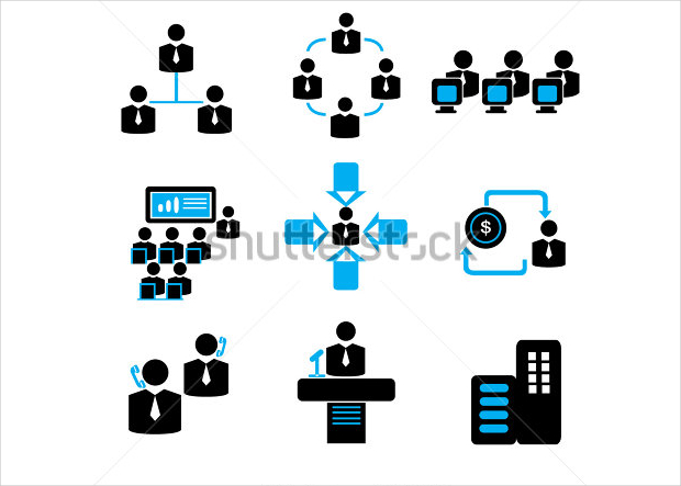 organization and company icon set