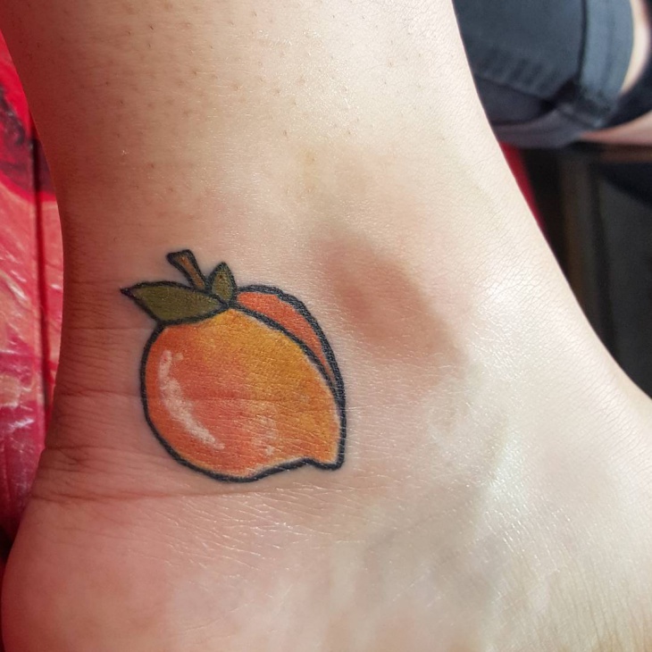 lovely peach ankle tattoo