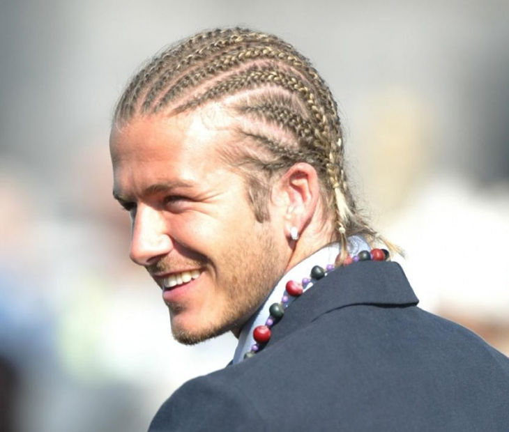david beckham cornrow hairstyle for men