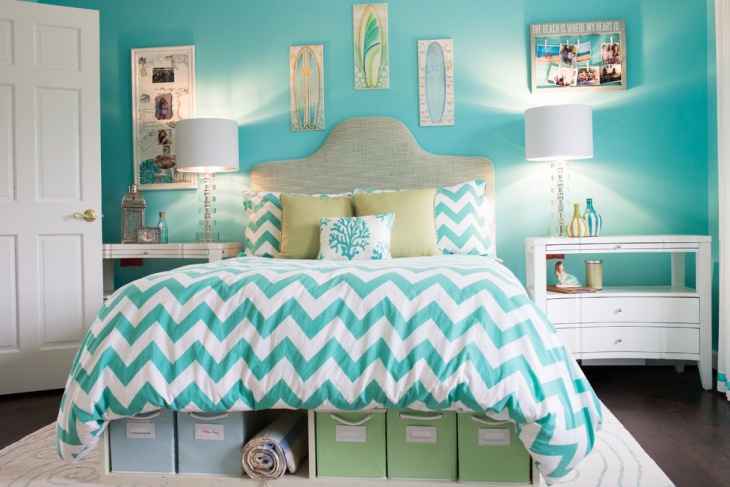 luxury blue teen bedroom