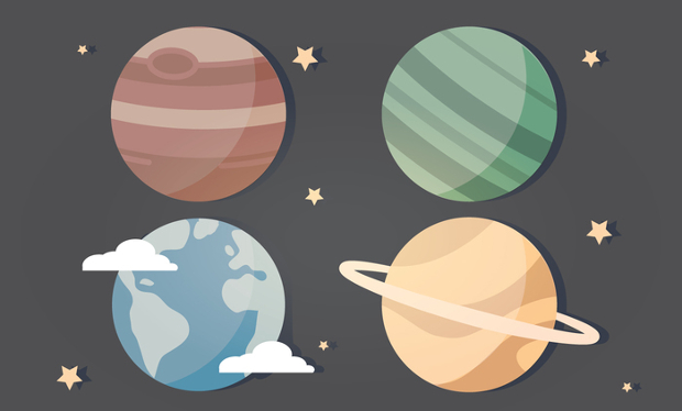 colorful cosmo icon set