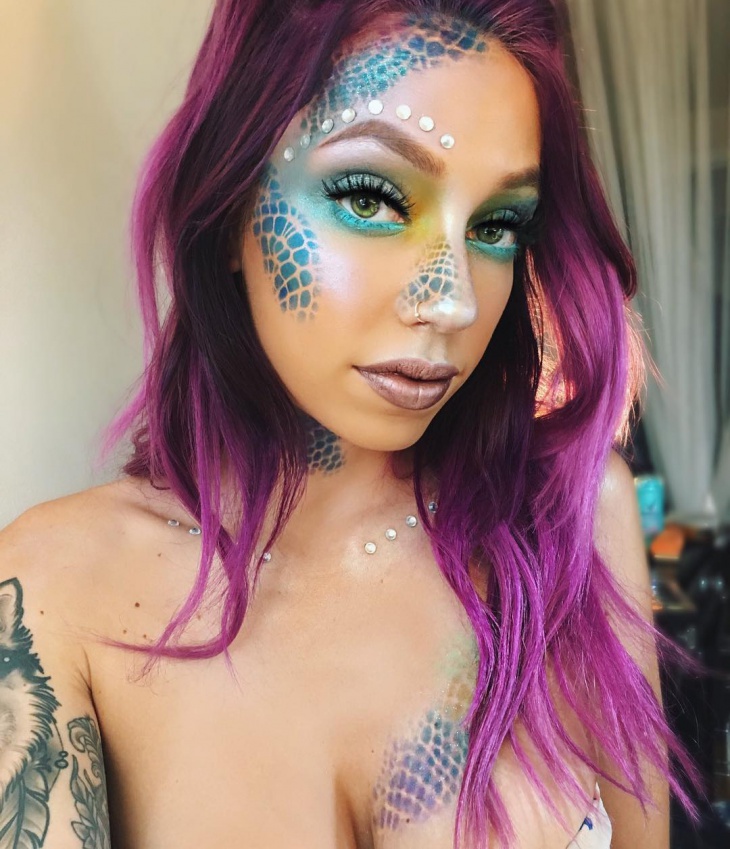 awesome mermaid purple makeup idea