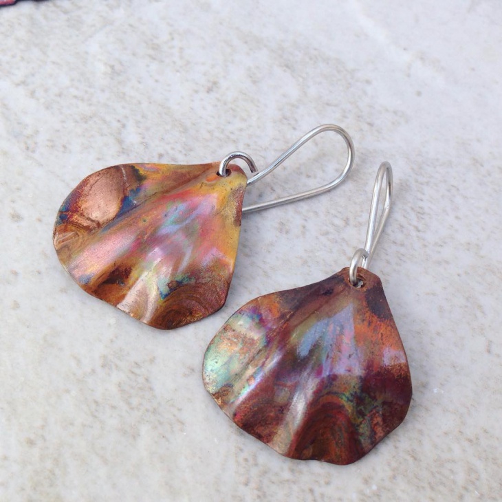 handcrafted copper earrings