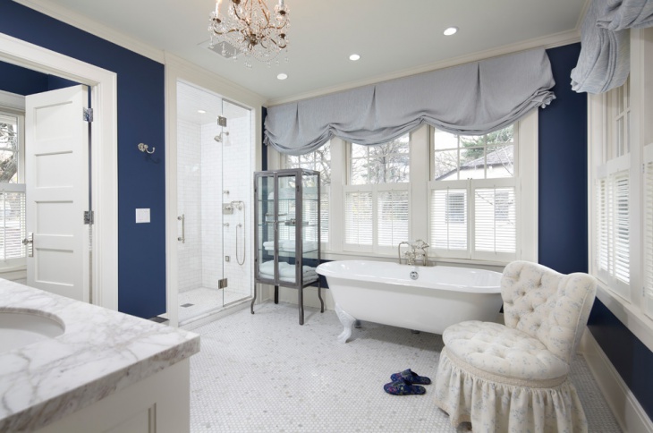 blue and white bathroom decorating