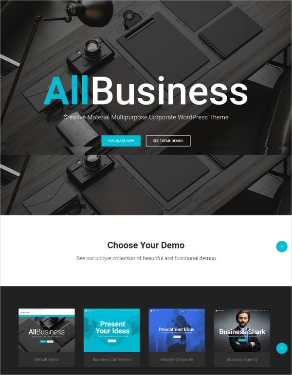 unique business wordpress theme