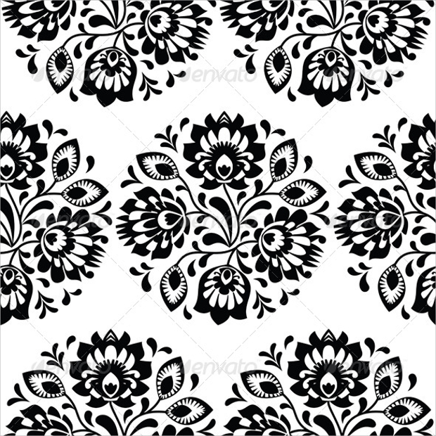 seamless traditional floral polish pattern