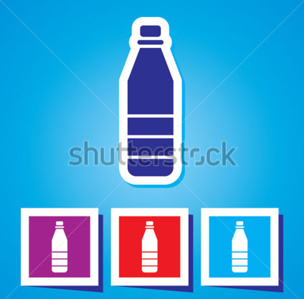 water bottle icon set