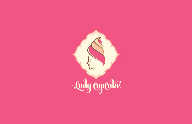 lady cupcake logo design
