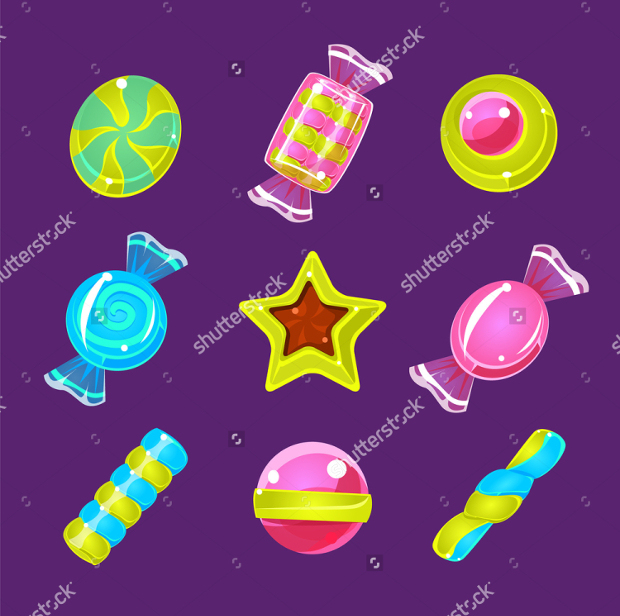 hard candy colorful simplified icons