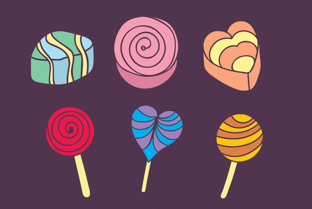 colorful candy and cake icons