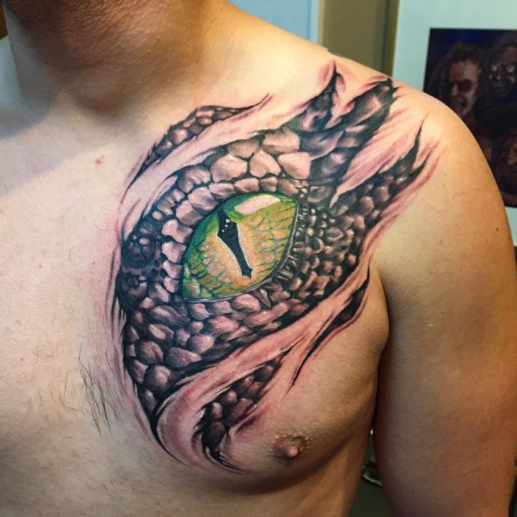 realistic dragon eye tattoo