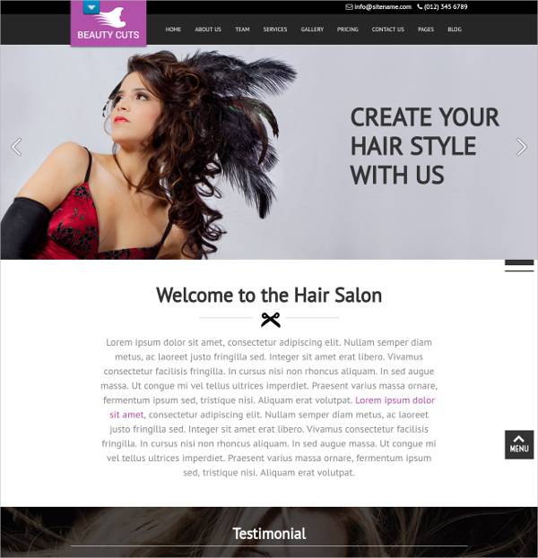 perfect hair salon wordpress theme