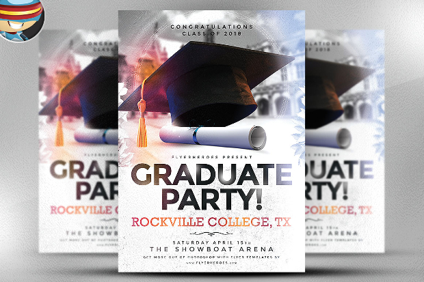 congratulations vector graduation Templates 19  Flyer AI Graduation Party PSD,  Printable