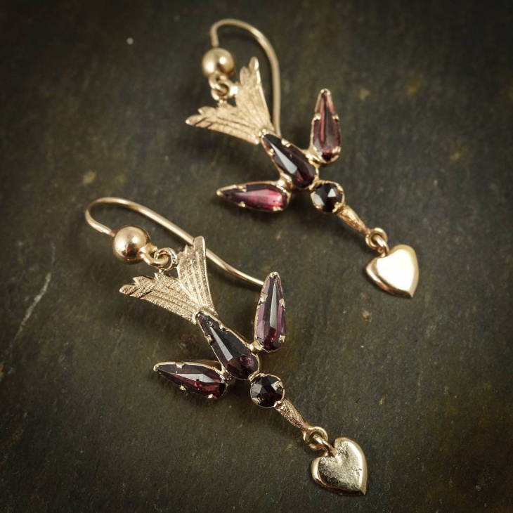 awesome earrings with heart drop