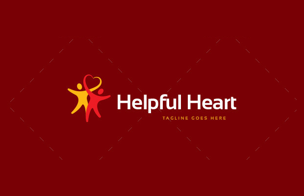 helpful heart designed logo