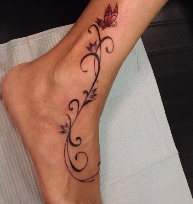 ankle swirl tattoo