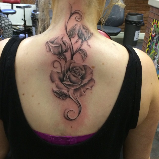 rose swirl tattoo idea