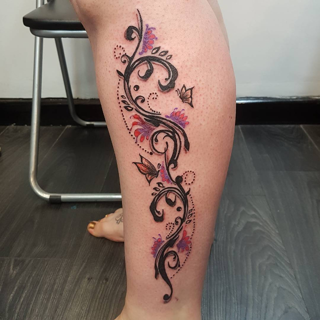 colorful swirl tattoo