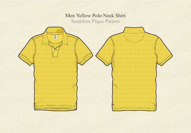 men yellow polo neck t shirt vector