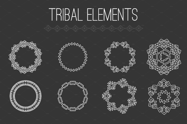tribal elements vector set