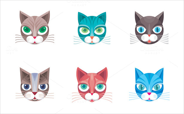 cat head vector illustration