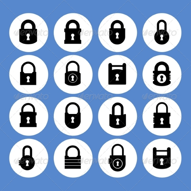 lock icons on blue background