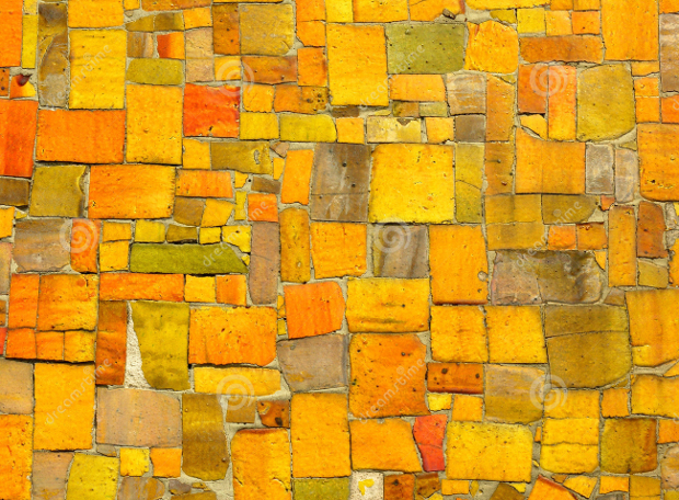 yellow tile mosiac random pattern