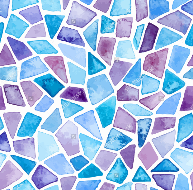 watercolor mosaic seamless pattern